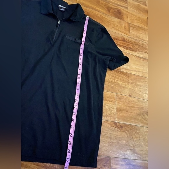 Michael Kors Mens Black 1/4 Zip Nylon Detail Short Sleeve Size XL - Picture 8 of 11